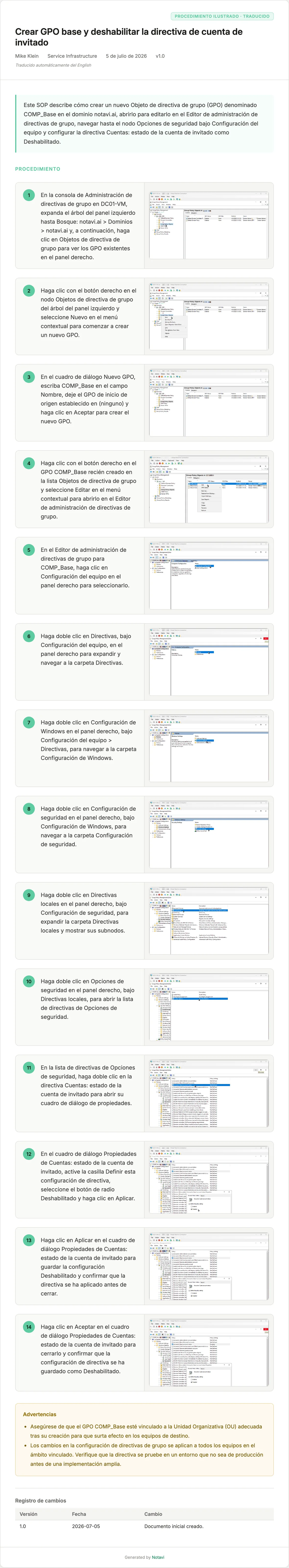 Full Create GPO base & disable guest account — exported in Spanish